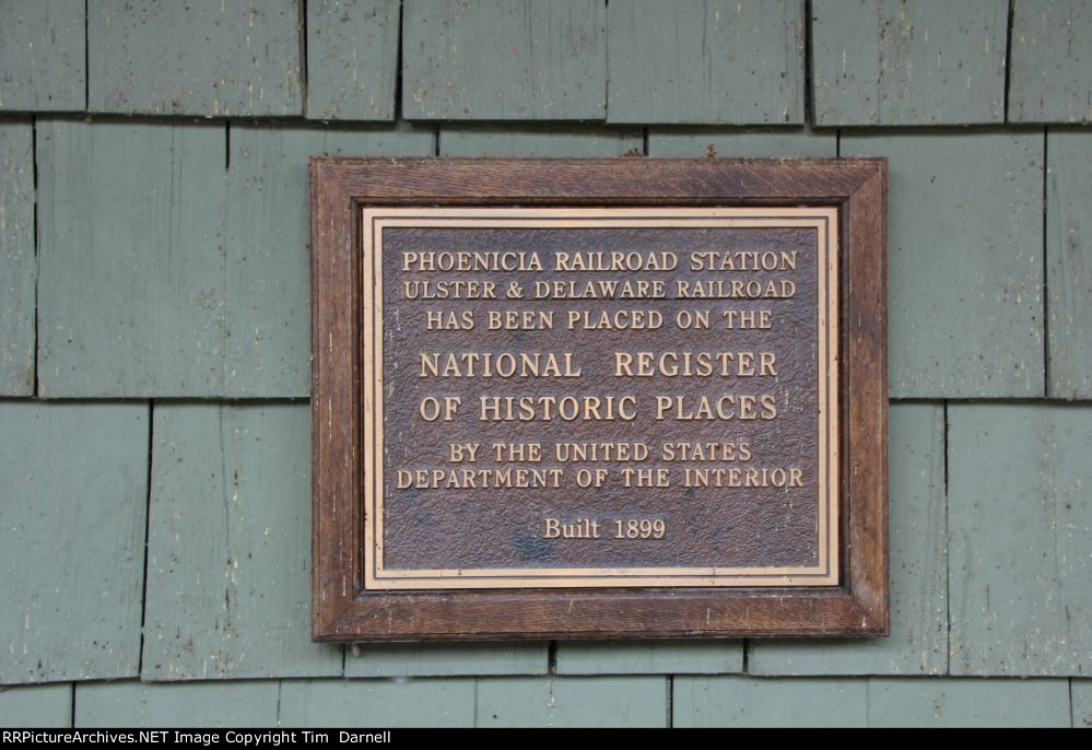 Placque on the Phoenicia, NY station